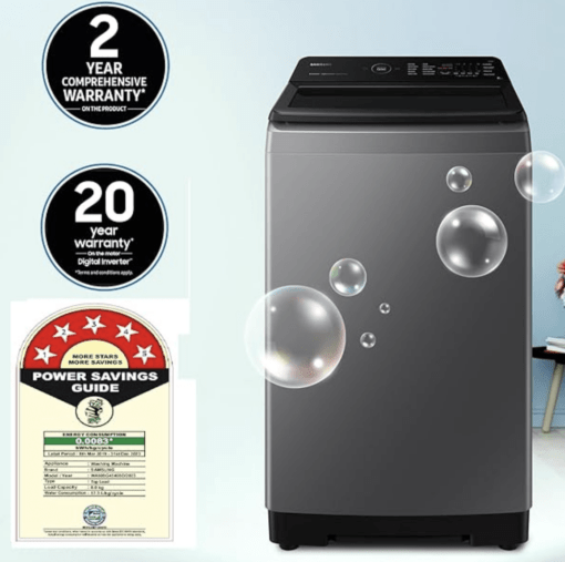 Samsung 8 kg, 5 star, Eco Bubble Technology with Super Speed, Wi-Fi, Digital Inverter Motor, Soft Closing Door, Fully-Automatic Top Load Washing Machine (WA80BG4546BDTL, Versailles Gray) - Image 4
